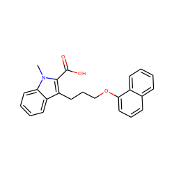 Cn1c(C(=O)O)c(CCCOc2cccc3ccccc23)c2ccccc21 ZINC000095597311