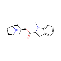 Cn1c(C(=O)O[C@@H]2C[C@@H]3CC[C@H](C2)N3)cc2ccccc21 ZINC000103235770