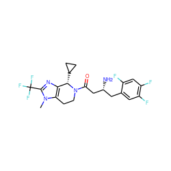 Cn1c(C(F)(F)F)nc2c1CCN(C(=O)C[C@H](N)Cc1cc(F)c(F)cc1F)[C@H]2C1CC1 ZINC000028956777