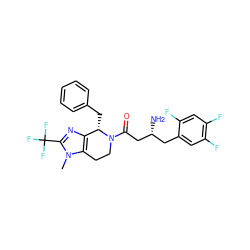 Cn1c(C(F)(F)F)nc2c1CCN(C(=O)C[C@H](N)Cc1cc(F)c(F)cc1F)[C@H]2Cc1ccccc1 ZINC000011687785