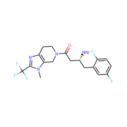 Cn1c(C(F)(F)F)nc2c1CN(C(=O)C[C@H](N)Cc1cc(F)ccc1F)CC2 ZINC000028956648