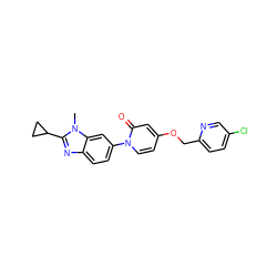 Cn1c(C2CC2)nc2ccc(-n3ccc(OCc4ccc(Cl)cn4)cc3=O)cc21 ZINC000223467565