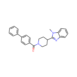 Cn1c(C2CCN(C(=O)c3ccc(-c4ccccc4)cc3)CC2)nc2ccccc21 ZINC000040406866