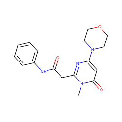 Cn1c(CC(=O)Nc2ccccc2)nc(N2CCOCC2)cc1=O ZINC000095576028