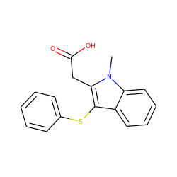 Cn1c(CC(=O)O)c(Sc2ccccc2)c2ccccc21 ZINC000000060429