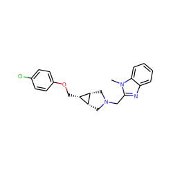 Cn1c(CN2C[C@@H]3[C@H](COc4ccc(Cl)cc4)[C@@H]3C2)nc2ccccc21 ZINC000253665253