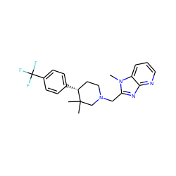 Cn1c(CN2CC[C@@H](c3ccc(C(F)(F)F)cc3)C(C)(C)C2)nc2ncccc21 ZINC000071330235