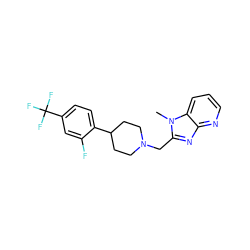 Cn1c(CN2CCC(c3ccc(C(F)(F)F)cc3F)CC2)nc2ncccc21 ZINC000071317979