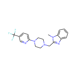 Cn1c(CN2CCN(c3ccc(C(F)(F)F)cn3)CC2)nc2ccccc21 ZINC000045349062