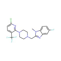 Cn1c(CN2CCN(c3nc(Cl)ccc3C(F)(F)F)CC2)nc2cc(F)ccc21 ZINC000045389499