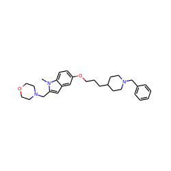 Cn1c(CN2CCOCC2)cc2cc(OCCCC3CCN(Cc4ccccc4)CC3)ccc21 ZINC000103248339