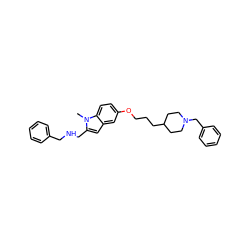 Cn1c(CNCc2ccccc2)cc2cc(OCCCC3CCN(Cc4ccccc4)CC3)ccc21 ZINC000103248350