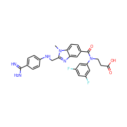 Cn1c(CNc2ccc(C(=N)N)cc2)nc2cc(C(=O)N(CCC(=O)O)c3cc(F)cc(F)c3)ccc21 ZINC000653811143