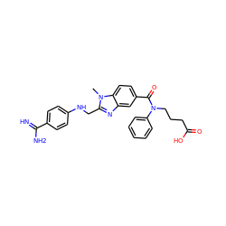 Cn1c(CNc2ccc(C(=N)N)cc2)nc2cc(C(=O)N(CCCC(=O)O)c3ccccc3)ccc21 ZINC000013473171