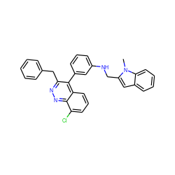 Cn1c(CNc2cccc(-c3c(Cc4ccccc4)nnc4c(Cl)cccc34)c2)cc2ccccc21 ZINC000036485908