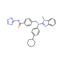 Cn1c(N(Cc2ccc(C(=O)Nc3nnn[nH]3)cc2)c2ccc(C3CCCCC3)cc2)nc2ccccc21 ZINC000040392804