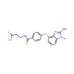 Cn1c(N)nc2c(Oc3ccc(C(=O)NCCC(=O)O)cc3)cccc21 ZINC000040862481