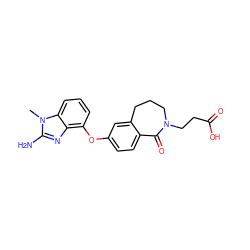 Cn1c(N)nc2c(Oc3ccc4c(c3)CCCN(CCC(=O)O)C4=O)cccc21 ZINC000040872947