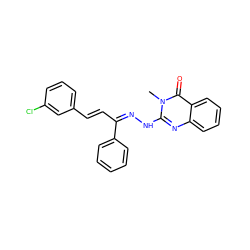 Cn1c(N/N=C(/C=C/c2cccc(Cl)c2)c2ccccc2)nc2ccccc2c1=O ZINC000040835019