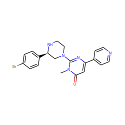 Cn1c(N2CCN[C@H](c3ccc(Br)cc3)C2)nc(-c2ccncc2)cc1=O ZINC000116773096