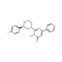 Cn1c(N2CCN[C@H](c3ccc(F)cc3)C2)nc(-c2ccncc2)cc1=O ZINC000116770675