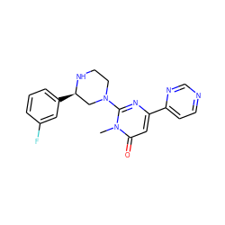 Cn1c(N2CCN[C@H](c3cccc(F)c3)C2)nc(-c2ccncn2)cc1=O ZINC000116829787