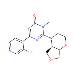 Cn1c(N2CCO[C@@H]3COC[C@H]32)nc(-c2ccncc2F)cc1=O ZINC000114415784