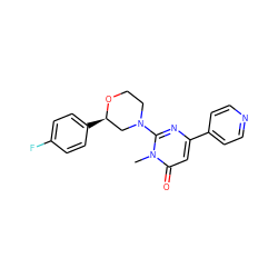 Cn1c(N2CCO[C@H](c3ccc(F)cc3)C2)nc(-c2ccncc2)cc1=O ZINC000034282360