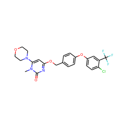 Cn1c(N2CCOCC2)cc(OCc2ccc(Oc3ccc(Cl)c(C(F)(F)F)c3)cc2)nc1=O ZINC000653725402