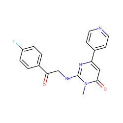 Cn1c(NCC(=O)c2ccc(F)cc2)nc(-c2ccncc2)cc1=O ZINC000034280428