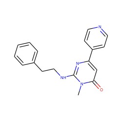 Cn1c(NCCc2ccccc2)nc(-c2ccncc2)cc1=O ZINC000000009114