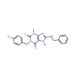 Cn1c(NCc2ccccc2)nc2c1c(=O)n(Cc1ccc(Br)cc1)c(=O)n2C ZINC000049574159