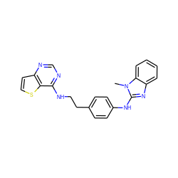 Cn1c(Nc2ccc(CCNc3ncnc4ccsc34)cc2)nc2ccccc21 ZINC000049019039