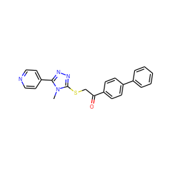 Cn1c(SCC(=O)c2ccc(-c3ccccc3)cc2)nnc1-c1ccncc1 ZINC000002355982