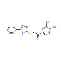 Cn1c(SCC(=O)c2ccc(O)c(O)c2)nnc1-c1ccccc1 ZINC000000366897