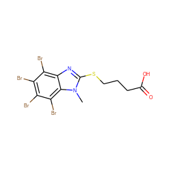 Cn1c(SCCCC(=O)O)nc2c(Br)c(Br)c(Br)c(Br)c21 ZINC000073199533