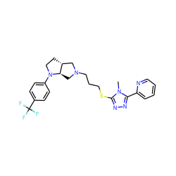 Cn1c(SCCCN2C[C@@H]3[C@H](CCN3c3ccc(C(F)(F)F)cc3)C2)nnc1-c1ccccn1 ZINC000653730401