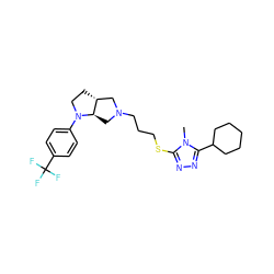 Cn1c(SCCCN2C[C@@H]3[C@H](CCN3c3ccc(C(F)(F)F)cc3)C2)nnc1C1CCCCC1 ZINC000653730864