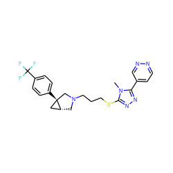 Cn1c(SCCCN2C[C@@H]3C[C@]3(c3ccc(C(F)(F)F)cc3)C2)nnc1-c1ccnnc1 ZINC000049045863