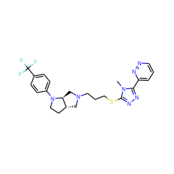 Cn1c(SCCCN2C[C@@H]3CCN(c4ccc(C(F)(F)F)cc4)[C@H]3C2)nnc1-c1cccnn1 ZINC000653730554