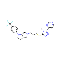 Cn1c(SCCCN2C[C@@H]3CCN(c4ccc(C(F)(F)F)cc4)[C@H]3C2)nnc1-c1ccncn1 ZINC000653730477