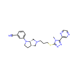 Cn1c(SCCCN2C[C@@H]3CCN(c4cccc(C#N)c4)[C@@H]3C2)nnc1-c1cnccn1 ZINC000653725003