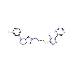 Cn1c(SCCCN2C[C@@H]3CCN(c4cccc(F)c4)[C@H]3C2)nnc1-c1cnccn1 ZINC000653728116