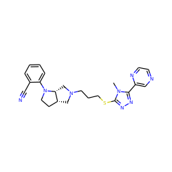 Cn1c(SCCCN2C[C@@H]3CCN(c4ccccc4C#N)[C@@H]3C2)nnc1-c1cnccn1 ZINC000653725033