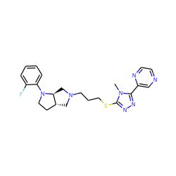 Cn1c(SCCCN2C[C@@H]3CCN(c4ccccc4F)[C@H]3C2)nnc1-c1cnccn1 ZINC000653728039