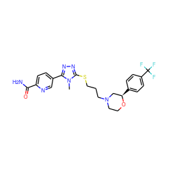 Cn1c(SCCCN2CCO[C@H](c3ccc(C(F)(F)F)cc3)C2)nnc1-c1ccc(C(N)=O)nc1 ZINC000653795615