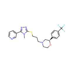 Cn1c(SCCCN2CCO[C@H](c3ccc(C(F)(F)F)cc3)C2)nnc1-c1cccnc1 ZINC000653795845