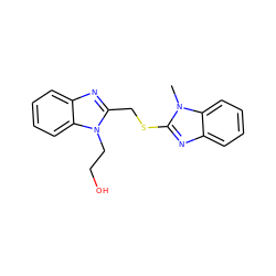 Cn1c(SCc2nc3ccccc3n2CCO)nc2ccccc21 ZINC000000184771