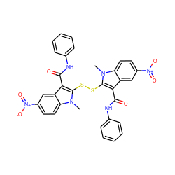 Cn1c(SSc2c(C(=O)Nc3ccccc3)c3cc([N+](=O)[O-])ccc3n2C)c(C(=O)Nc2ccccc2)c2cc([N+](=O)[O-])ccc21 ZINC000026167281