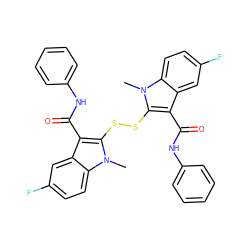 Cn1c(SSc2c(C(=O)Nc3ccccc3)c3cc(F)ccc3n2C)c(C(=O)Nc2ccccc2)c2cc(F)ccc21 ZINC000014944321